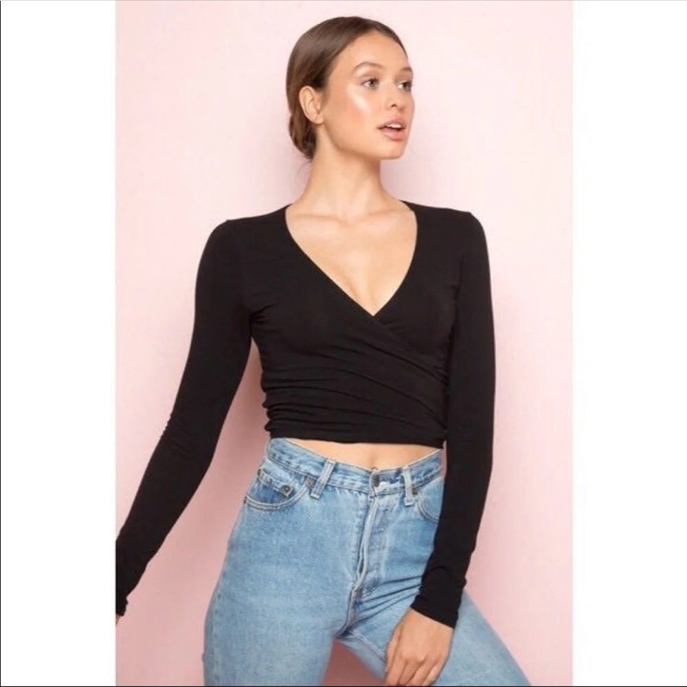SOLD Brandy Melville Long Sleeve Coco Wrap Top